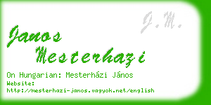 janos mesterhazi business card