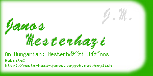 janos mesterhazi business card